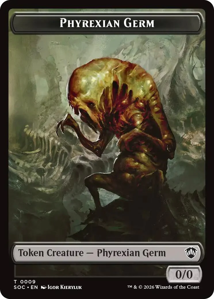 Phyrexian Germ // Treasure Double-Sided Token (9 // 12) (Secrets of Strixhaven)