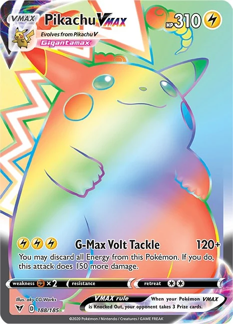 Pikachu VMAX (Secret) (188/185) (SWSH04: Vivid Voltage)