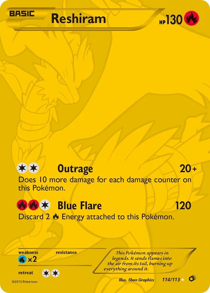 Reshiram (114 Full Art Secret Rare) (114/113) (Legendary Treasures)