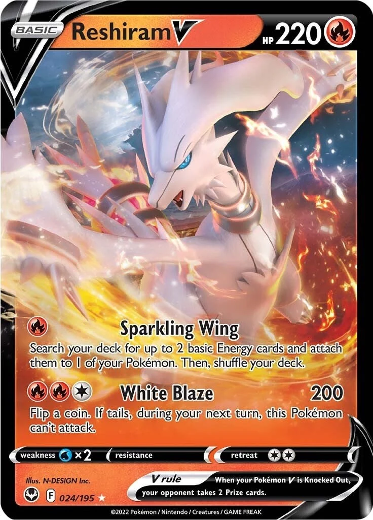 Reshiram V (024/195) (SWSH12: Silver Tempest)