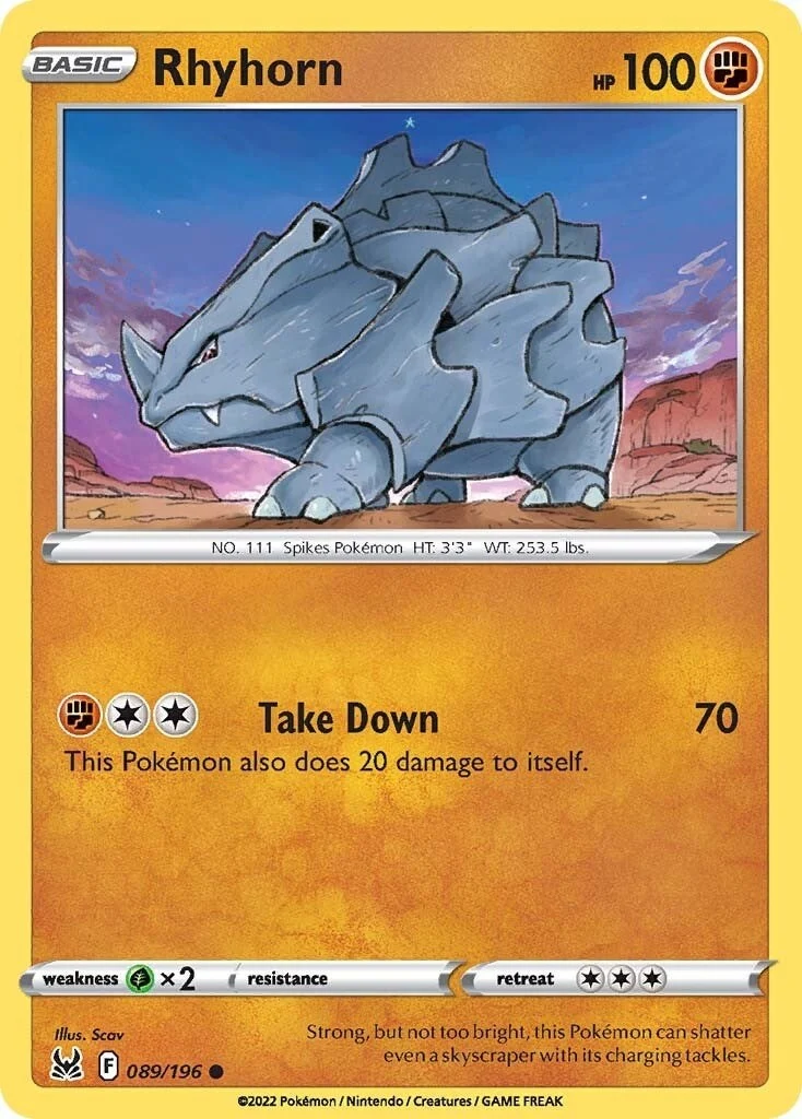 Rhyhorn (089/196) (SWSH11: Lost Origin)