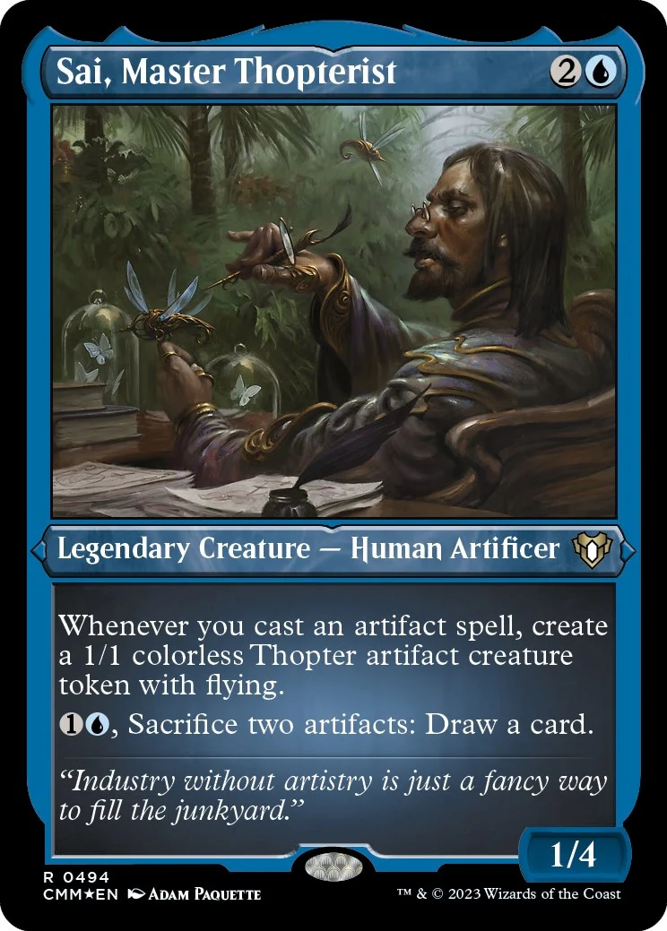 Sai, Master Thopterist (Foil Etched) (494) (Commander Masters)
