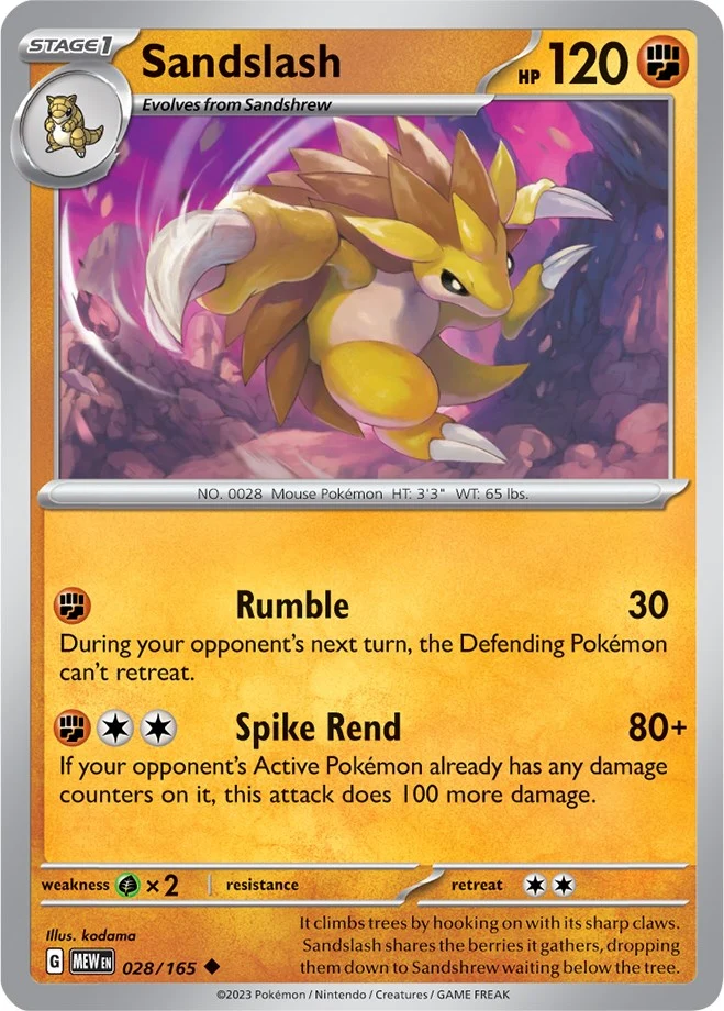 Sandslash (028/165) (SV: Scarlet & Violet 151)
