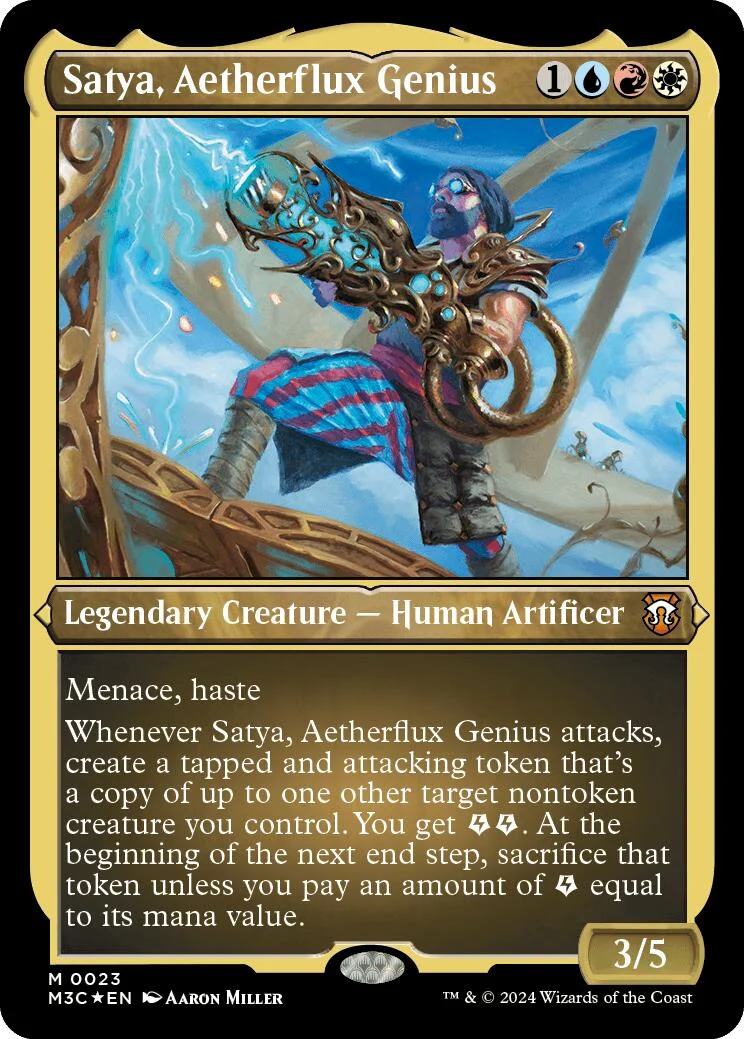 Satya, Aetherflux Genius (Foil Etched) (23) (Modern Horizons 3)