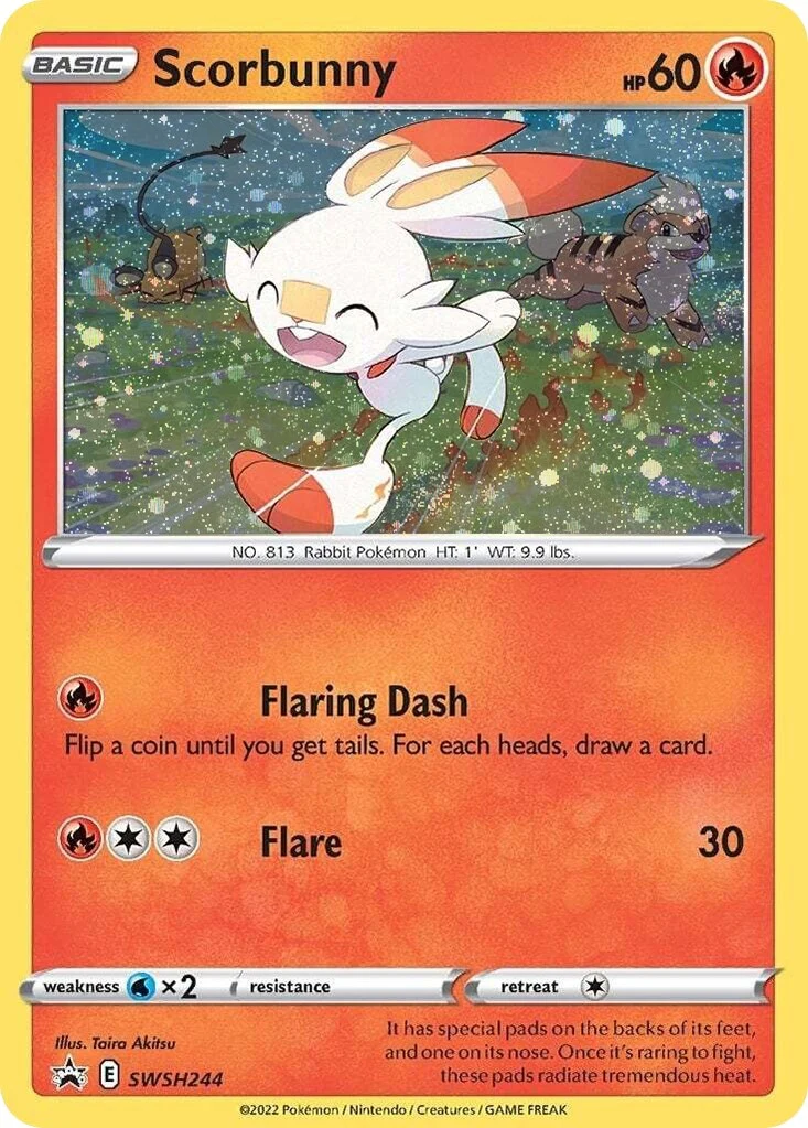 Scorbunny - SWSH244 (Cosmos Holo) (SWSH244) (SWSH: Sword & Shield Promo Cards)