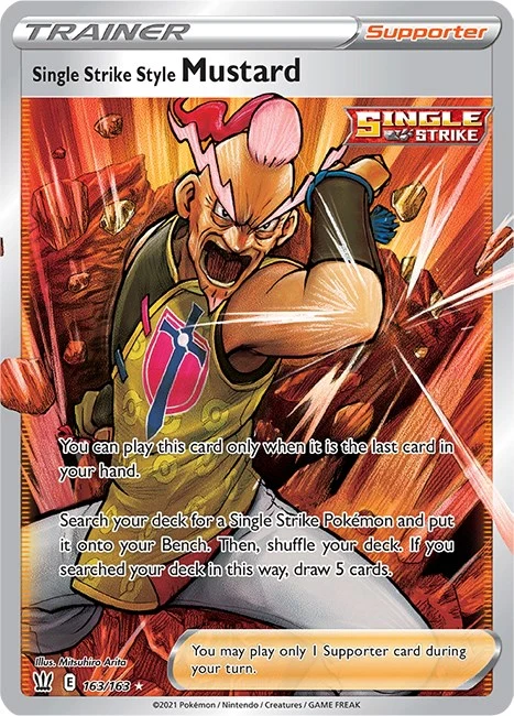 Single Strike Style Mustard (Full Art) (163/163) (SWSH05: Battle Styles)