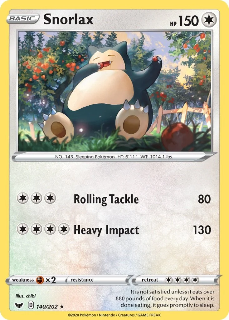 Snorlax (140/202) (SWSH01: Sword & Shield Base Set)