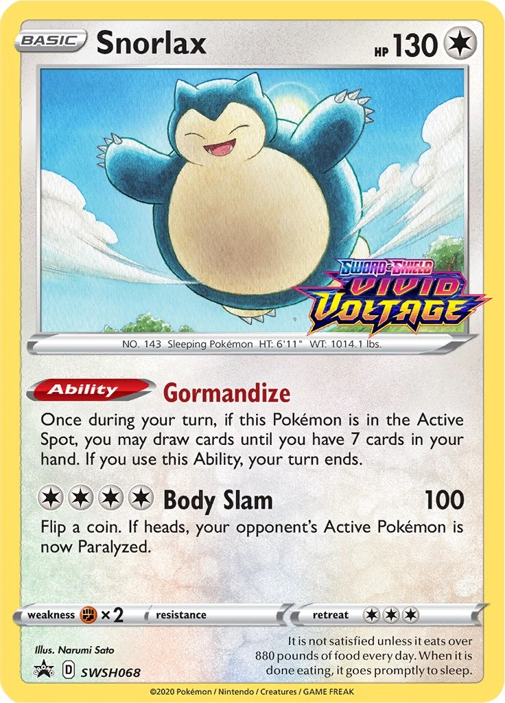 Snorlax - SWSH068 (Prerelease) (SWSH068) (SWSH: Sword & Shield Promo Cards)