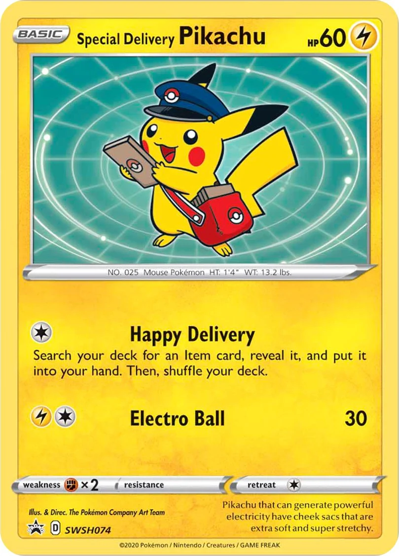 Special Delivery Pikachu - SWSH074 (SWSH074) (SWSH: Sword & Shield Promo Cards)