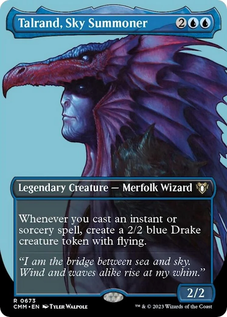 Talrand, Sky Summoner (Borderless) (673) (Commander Masters)