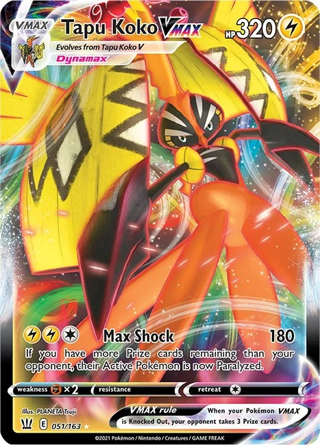 Tapu Koko VMAX (051/163) (SWSH05: Battle Styles)
