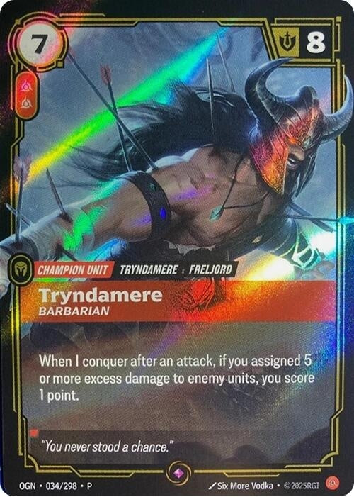 Tryndamere - Barbarian (034/298) (Riftbound Organized Play Promotional Cards)