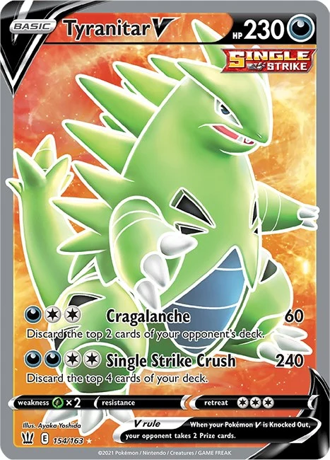 Tyranitar V (Full Art) (154/163) (SWSH05: Battle Styles)