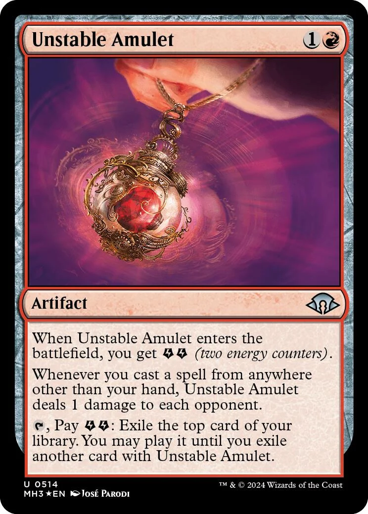 Unstable Amulet (Ripple Foil) (514) (Modern Horizons 3)
