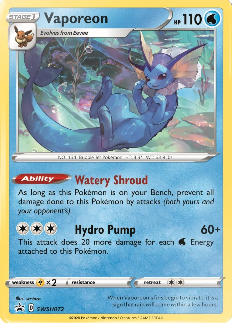Vaporeon - SWSH072 (SWSH072) (SWSH: Sword & Shield Promo Cards)