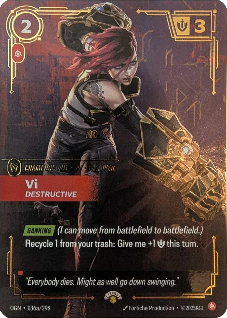 Vi - Destructive (036a/298) (Riftbound Promotional Cards)