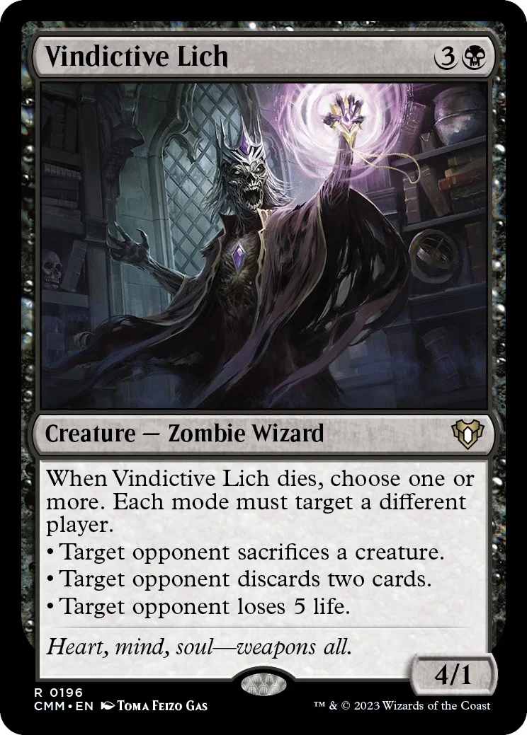 Vindictive Lich (196) (Commander Masters)