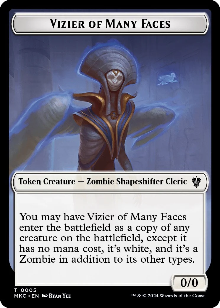 Vizier of Many Faces // Zombie Double-Sided Token (5 // 11) (MKC)