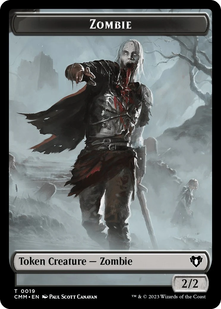 Zombie (0019) // Graveborn Double-Sided Token (19 // 38) (Commander Masters)